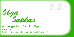 olga sapkas business card