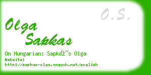 olga sapkas business card